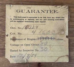 Antique phone guarantee