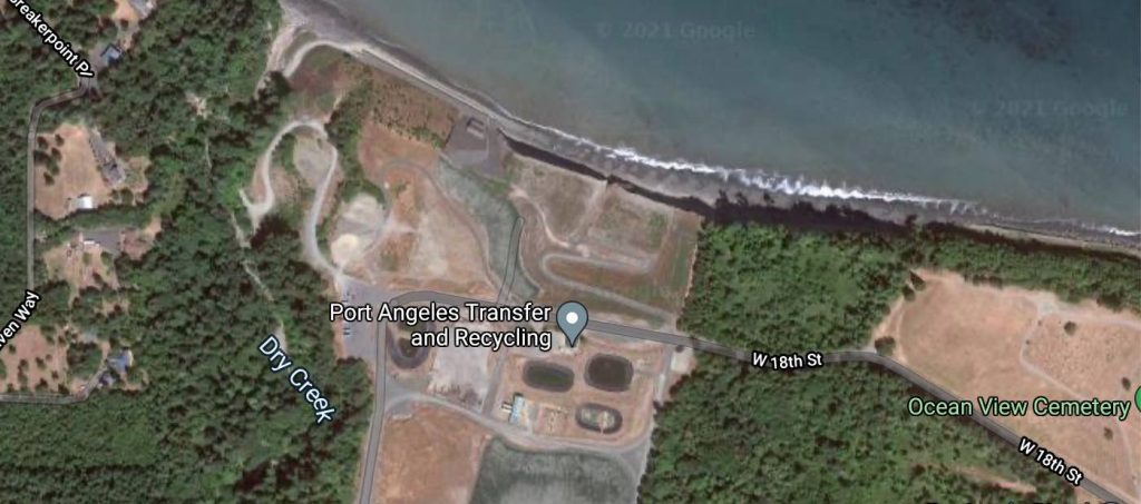 Aerial view of Port Angeles Landfill