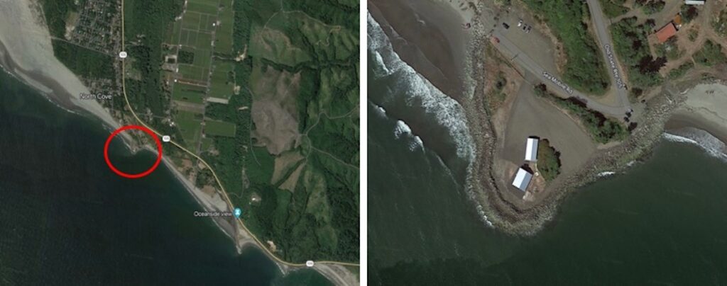 The end of Old Highway 105, Washaway Beach/North Cove, WA.